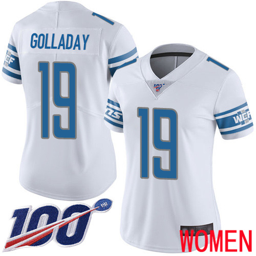Detroit Lions Limited White Women Kenny Golladay Road Jersey NFL Football #19 100th Season Vapor Untouchable->youth nfl jersey->Youth Jersey